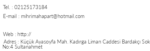 Mihrimah Apart Hotel telefon numaralar, faks, e-mail, posta adresi ve iletiim bilgileri